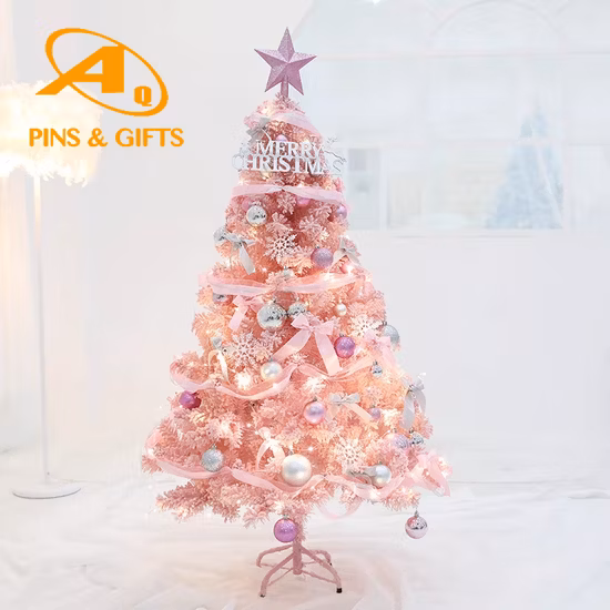1.8m 6FT Prelit PVC Artificial Christmas Tree with LED Lights Custom 5FT 7FT Flocked PE Pine Outdoor Xmas White Green Navidad