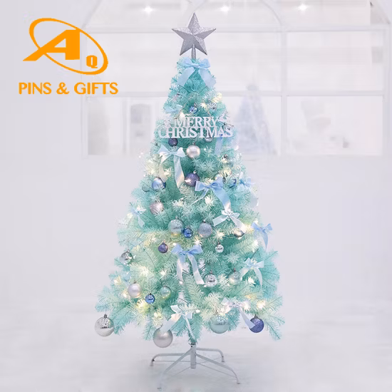 1.8m 6FT Prelit PVC Artificial Christmas Tree with LED Lights Custom 5FT 7FT Flocked PE Pine Outdoor Xmas White Green Navidad