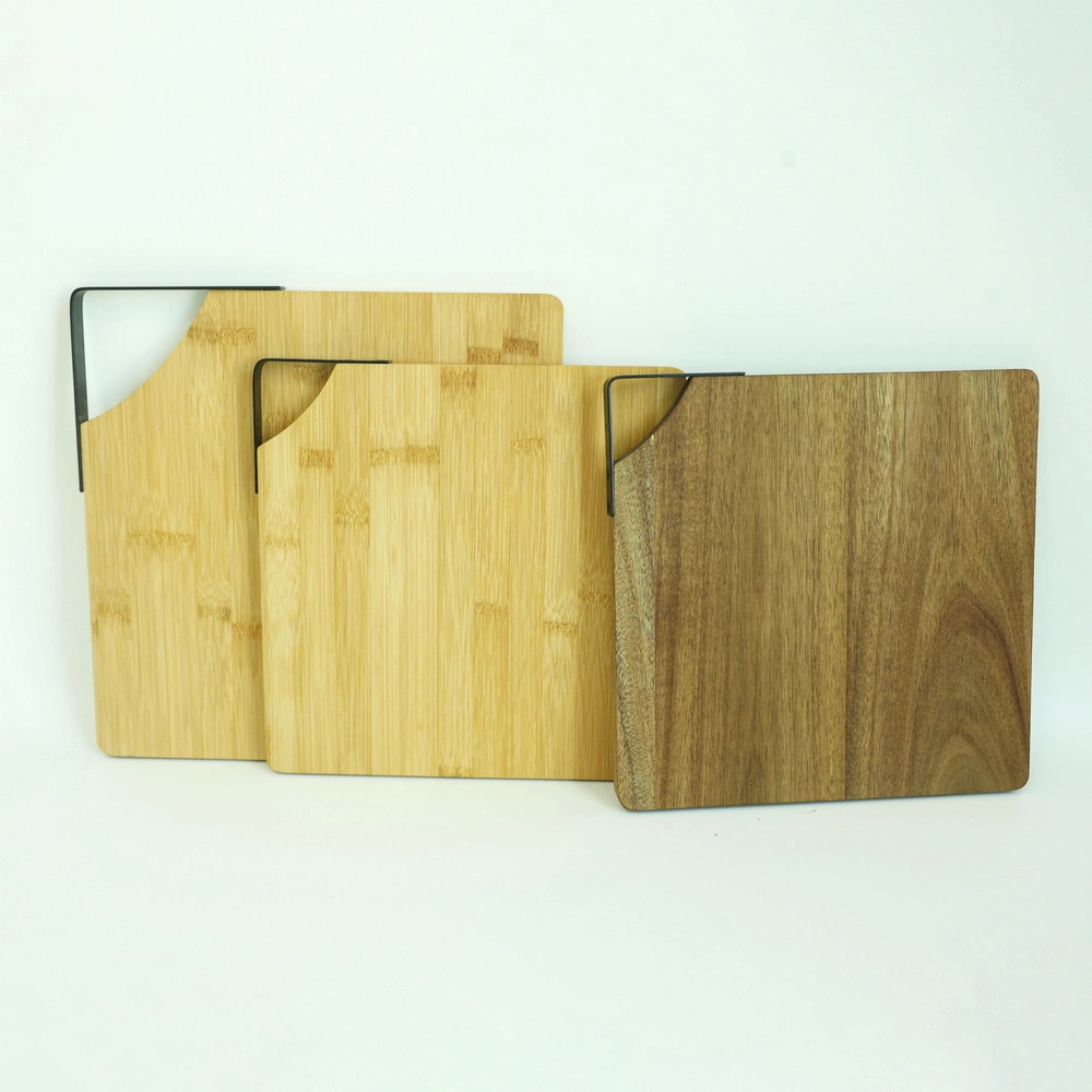 Multifunctional Smart Double Sided Bamboo Cutting Board Set of 2 with Handle