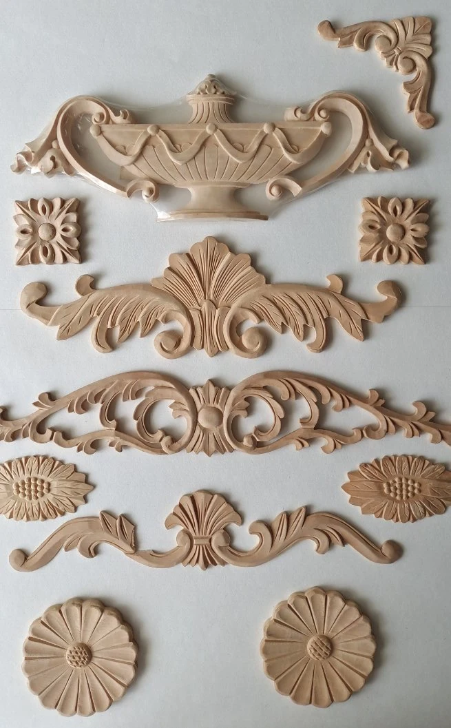 Solid Wood Hand Carved Appliques for Furniture